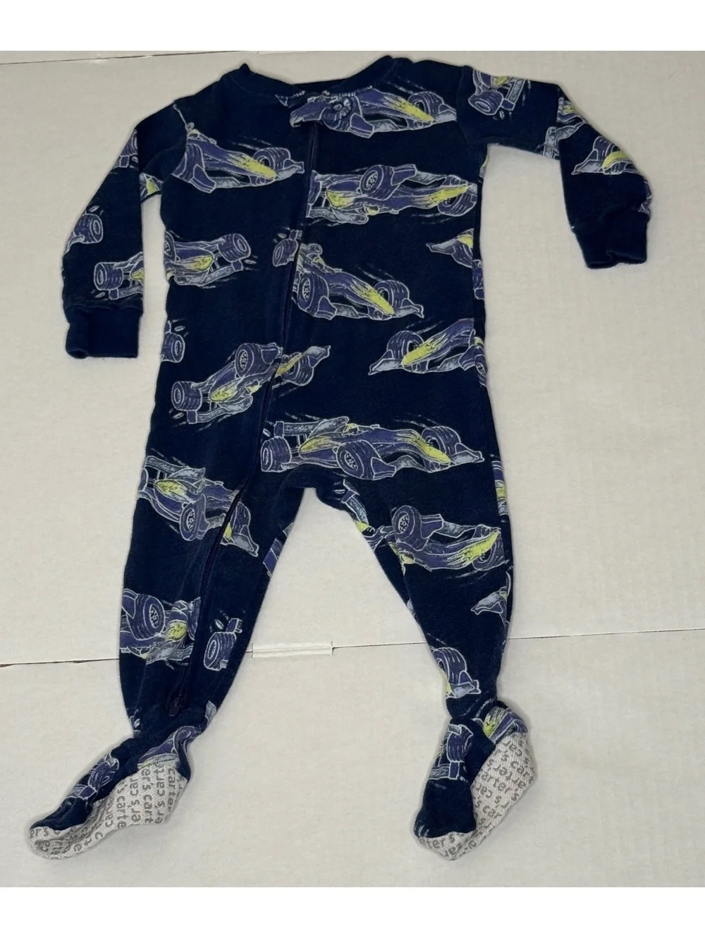 Carters Race Car Foot Pajamas Navy Size 12M